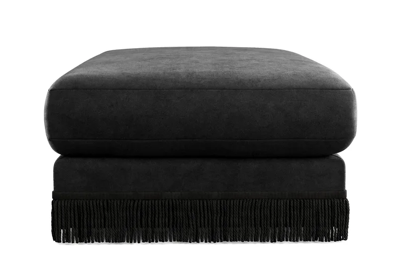 Arken Lyx Rektangulær Fodskammel i fløjl - Sort - Møbler - Stole & lænestole - Taburet & skammel - Puf