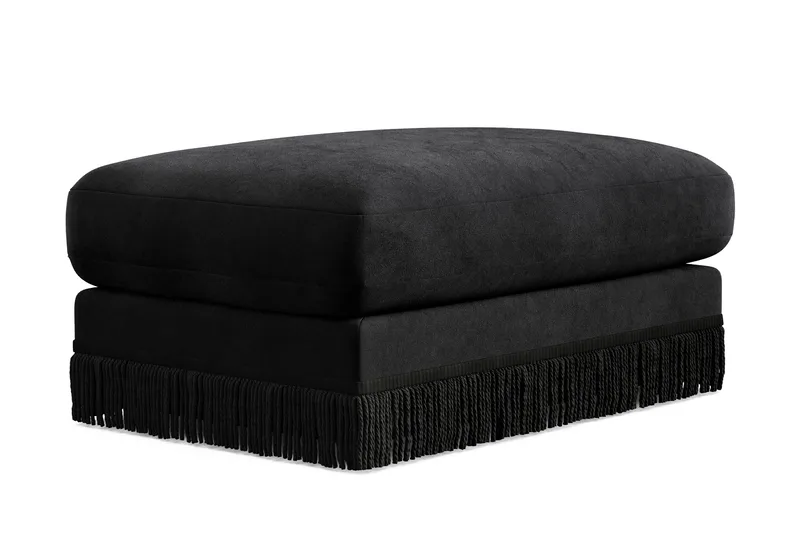 Arken Lyx Rektangulær Fodskammel i fløjl - Sort - Møbler - Stole & lænestole - Taburet & skammel - Puf