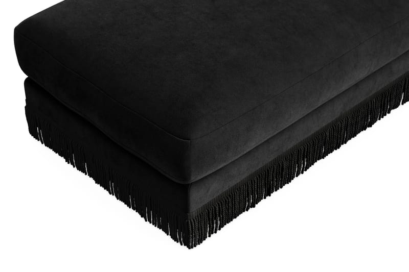 Arken Lyx Rektangulær Fodskammel i fløjl - Sort - Møbler - Stole & lænestole - Taburet & skammel - Puf