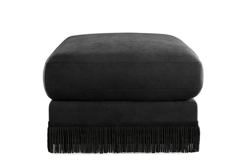 Arken Lyx Rektangulær Fodskammel i fløjl - Sort - Møbler - Stole & lænestole - Taburet & skammel - Puf