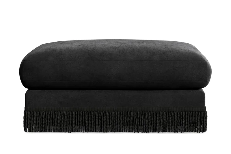 Arken Lyx Rektangulær Fodskammel i fløjl, Sort