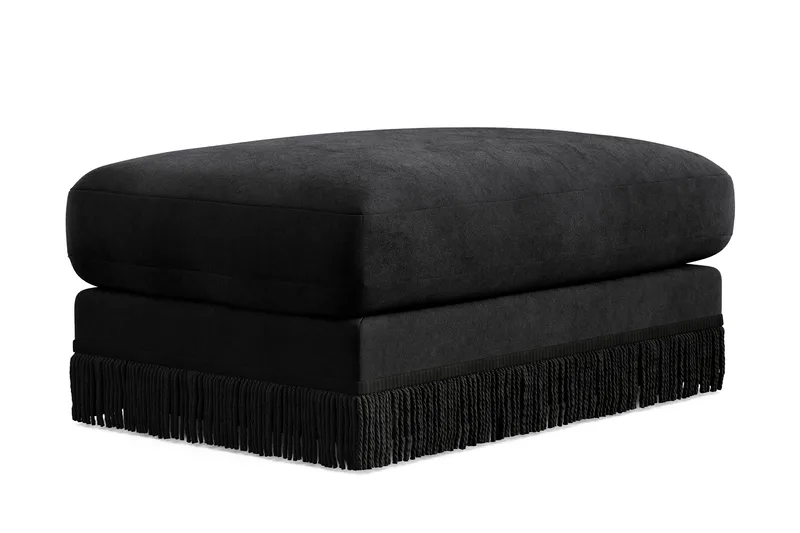 Arken Lyx Rektangulær Fodskammel i fløjl - Sort - Møbler - Stole & lænestole - Taburet & skammel - Puf