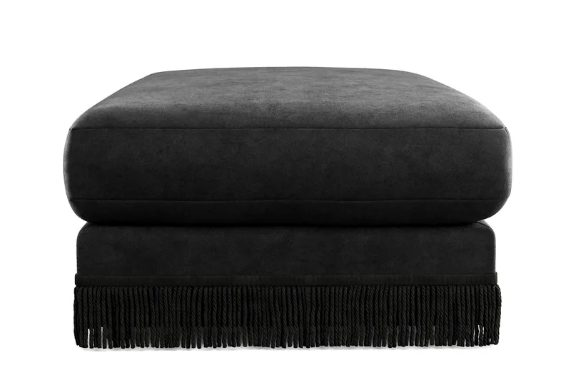 Arken Lyx Rektangulær Fodskammel i fløjl - Sort - Møbler - Stole & lænestole - Taburet & skammel - Puf