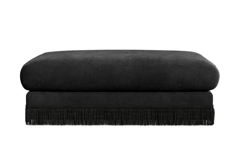 Arken Lyx Rektangulær Fodskammel i fløjl, Sort