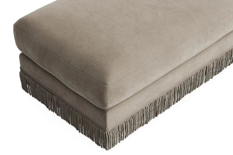 Arken Lyx rektangulær fodskammel i velour - Beige - Møbler - Stole & lænestole - Taburet & skammel - Puf