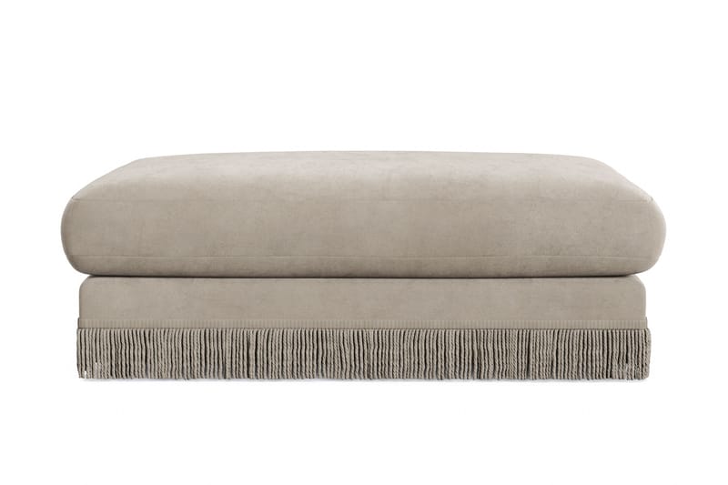 Arken Lyx rektangulær fodskammel i velour, Beige