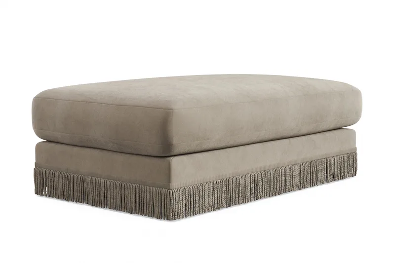 Arken Lyx rektangulær fodskammel i velour - Beige - Møbler - Stole & lænestole - Taburet & skammel - Puf