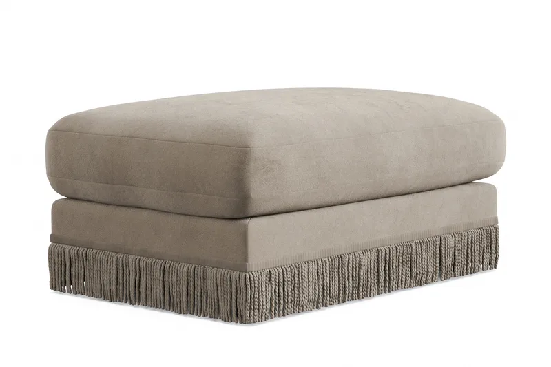 Arken Lyx rektangulær fodskammel i velour - Beige - Møbler - Stole & lænestole - Taburet & skammel - Puf