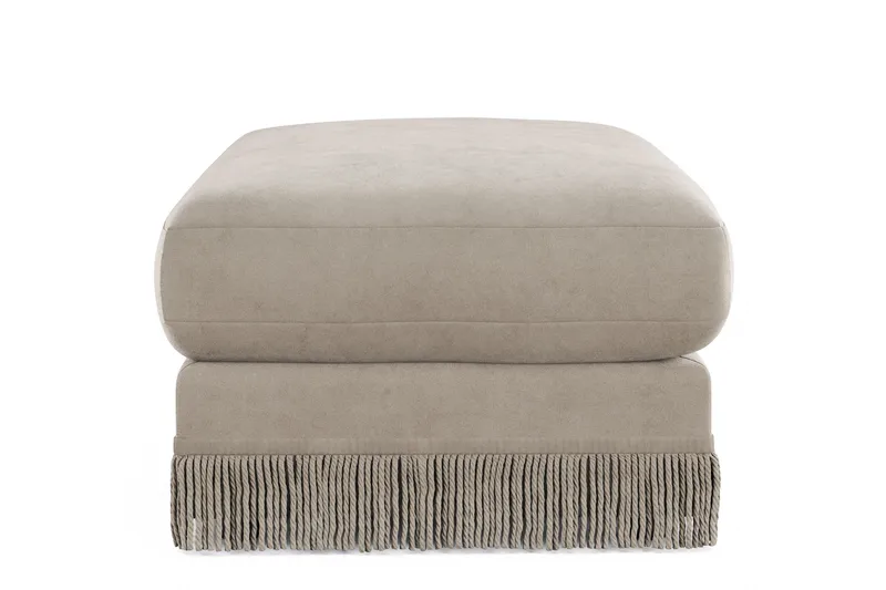 Arken Lyx rektangulær fodskammel i velour - Beige - Møbler - Stole & lænestole - Taburet & skammel - Puf