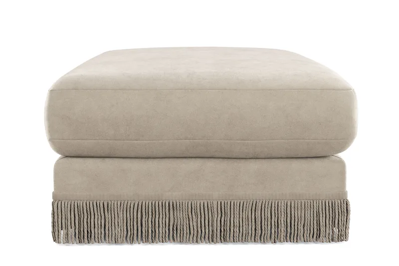 Arken Lyx rektangulær fodskammel i velour - Beige - Møbler - Stole & lænestole - Taburet & skammel - Puf