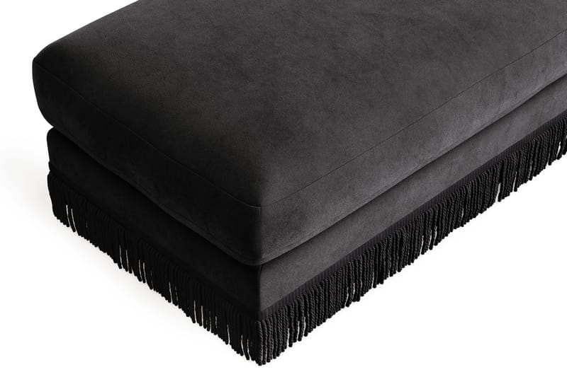 Arken Lyx rektangulær fodskammel i velour - Mørkegrå - Møbler - Stole & lænestole - Taburet & skammel - Puf