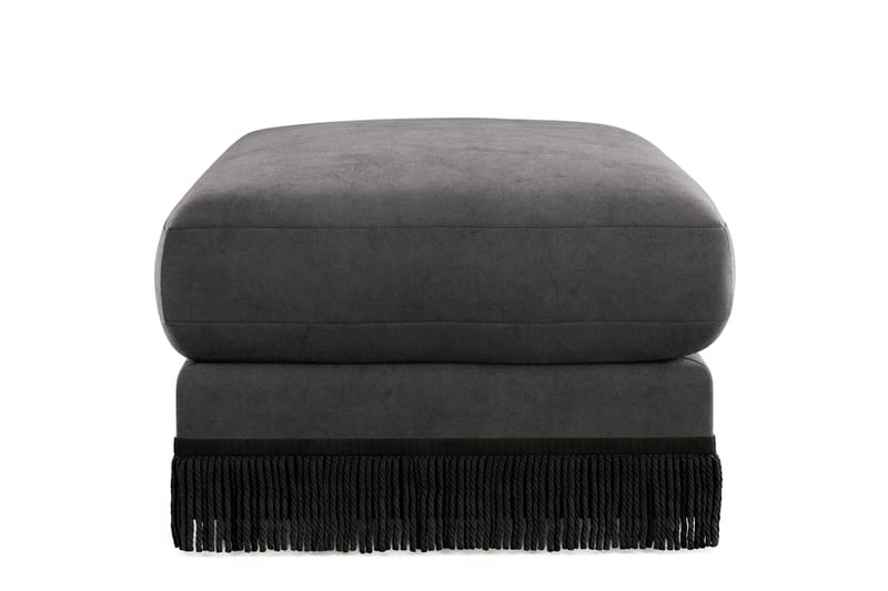 Arken Lyx rektangulær fodskammel i velour - Mørkegrå - Møbler - Stole & lænestole - Taburet & skammel - Puf
