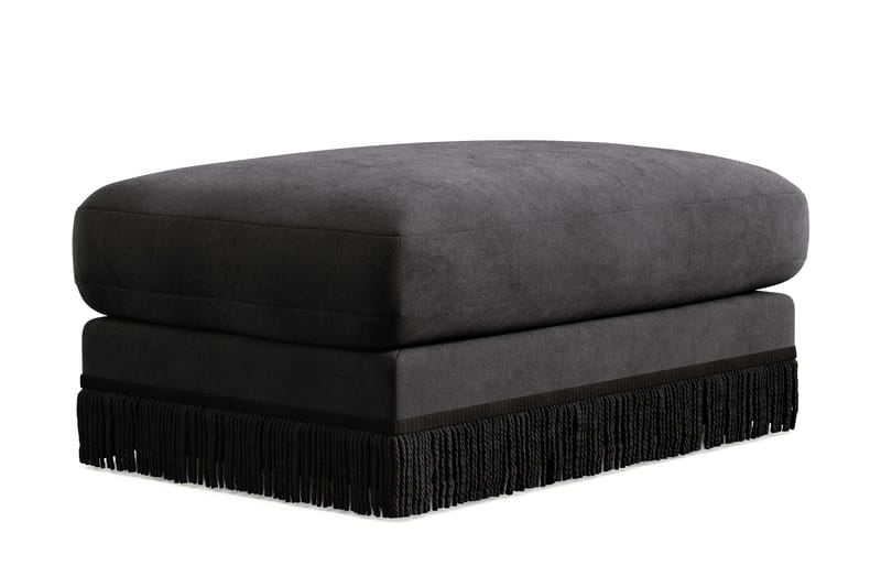 Arken Lyx rektangulær fodskammel i velour - Mørkegrå - Møbler - Stole & lænestole - Taburet & skammel - Puf