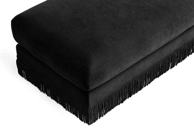 Arken Lyx rektangulær fodskammel i velour - Sort - Møbler - Stole & lænestole - Taburet & skammel - Puf