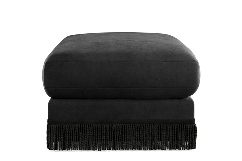 Arken Lyx rektangulær fodskammel i velour - Sort - Møbler - Stole & lænestole - Taburet & skammel - Puf