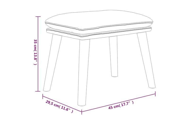 beBasic fodskammel 45x29,5x39 cm fløjl blå - BlÃ¥ - Puf