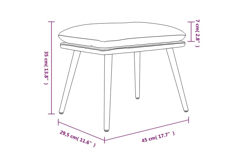 beBasic fodskammel 45x29,5x39 cm fløjl mørkegrøn - GrÃ¸n - Puf