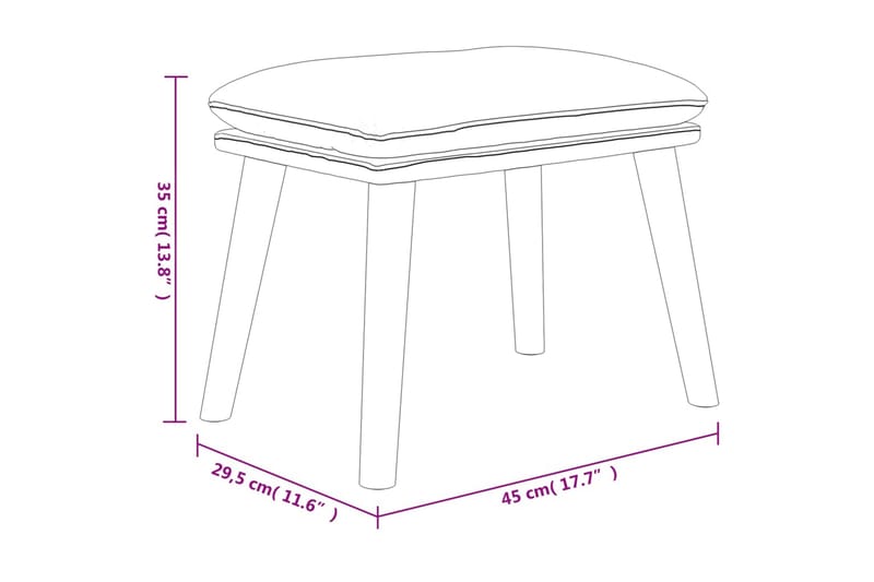 beBasic fodskammel 45x29,5x39 cm kunstlæder brun - Brun - Puf