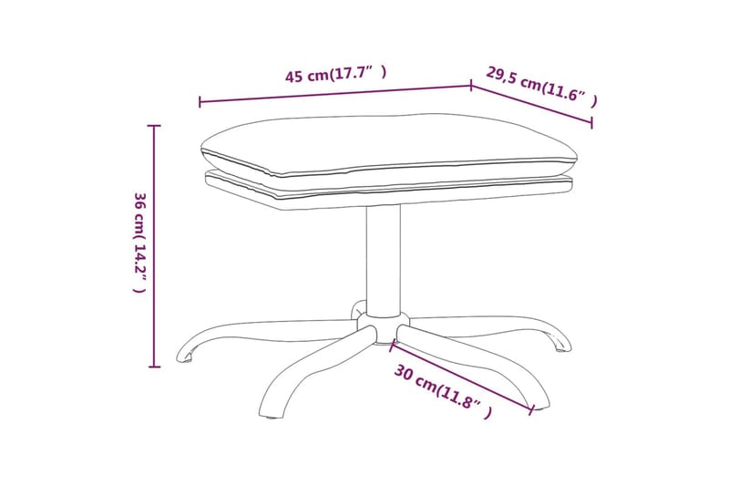 beBasic fodskammel 45x29,5x39 cm kunstlæder brun - Brun - Puf