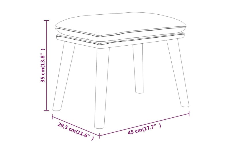 beBasic fodskammel 45x29,5x39 cm stof sort - Sort - Puf