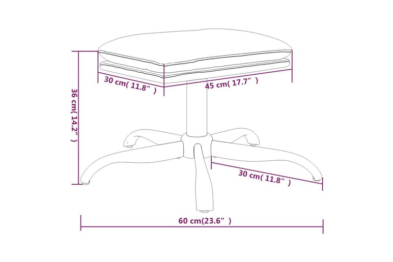 beBasic fodskammel 60x60x39 cm fløjl cremefarvet - Creme - Puf