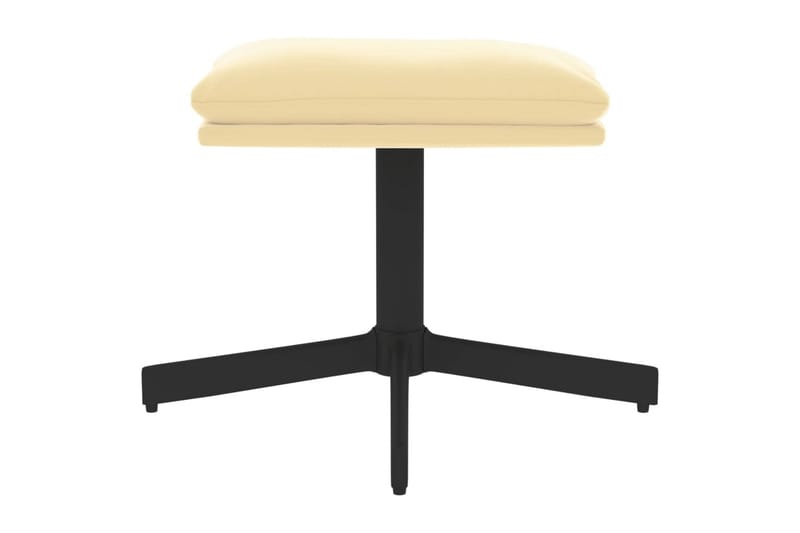 beBasic fodskammel 60x60x39 cm fløjl cremefarvet - Creme - Møbler - Stole & lænestole - Taburet & skammel - Puf