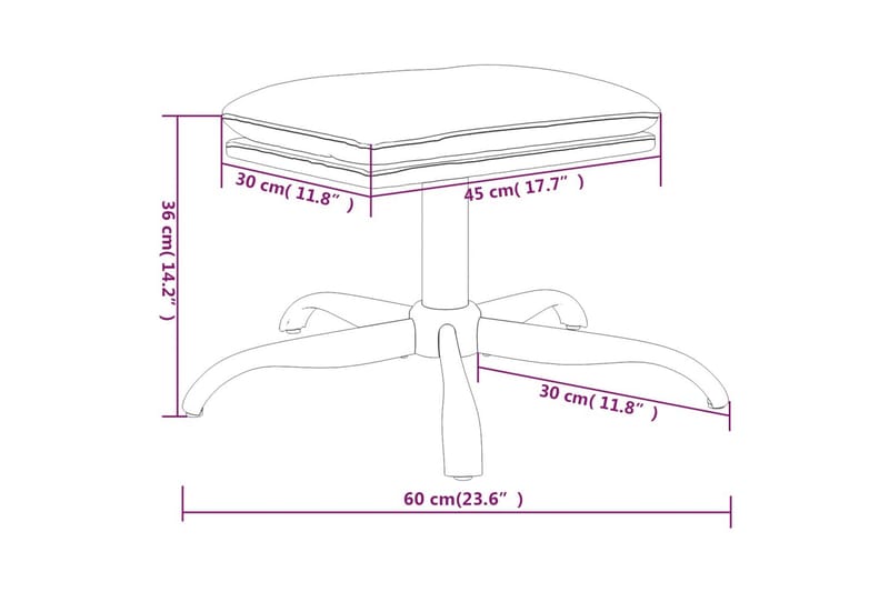 beBasic fodskammel 60x60x39 cm kunstlæder antracitgrå - Antracit - Puf