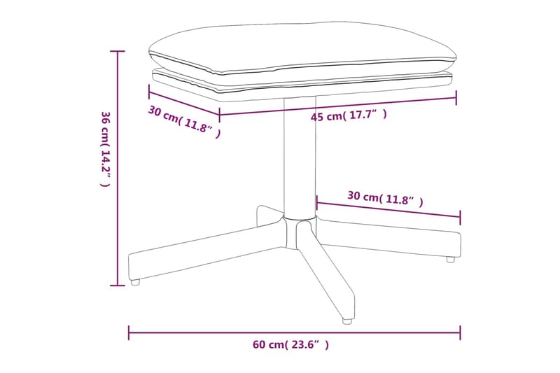 beBasic fodskammel 60x60x39 cm kunstlæder brun - Brun - Puf