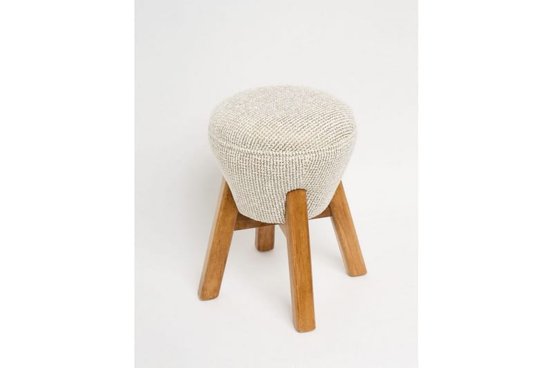 Brenric Howard fotpall 38 cm - Creme/Valnød - Møbler - Stole & lænestole - Taburet & skammel - Puf