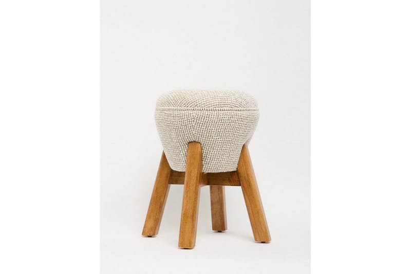 Brenric Howard fotpall 38 cm, Creme/Valnød