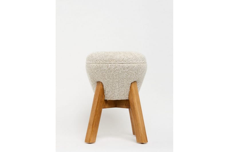 Brenric Howard fotpall 38 cm - Creme/Valnød - Møbler - Stole & lænestole - Taburet & skammel - Puf