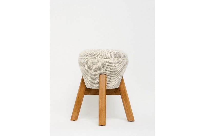 Brenric Howard fotpall 38 cm - Creme/Valnød - Møbler - Stole & lænestole - Taburet & skammel - Puf