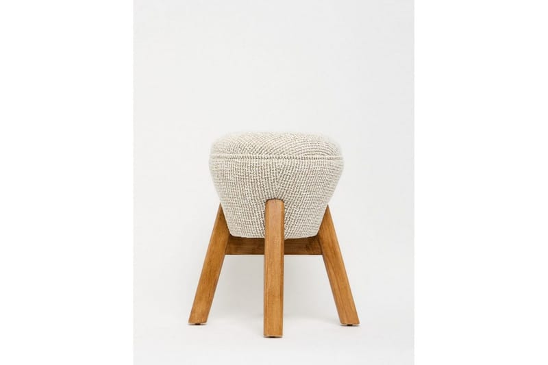 Brenric Howard fotpall 38 cm - Creme/Valnød - Møbler - Stole & lænestole - Taburet & skammel - Puf