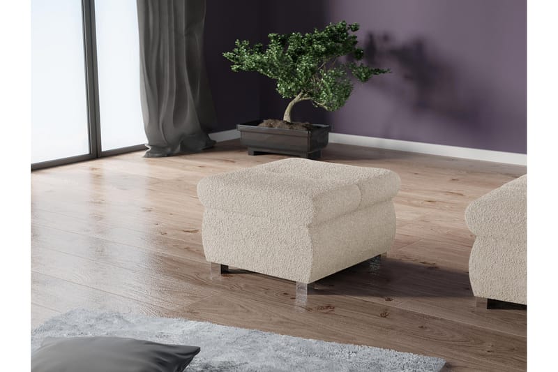 Cerys Fodskammel 60 cm - Beige - Møbler - Stole & lænestole - Taburet & skammel - Puf