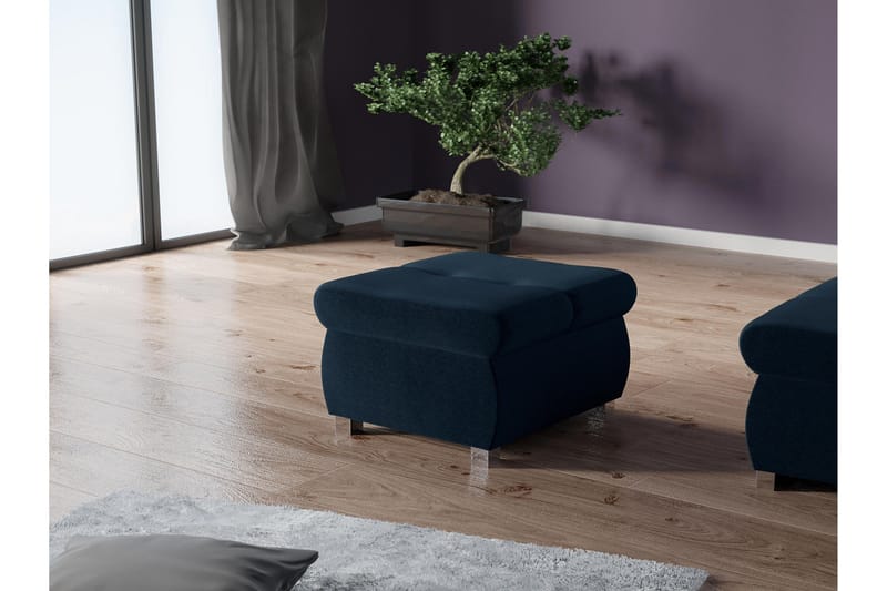 Cerys Fodskammel 60 cm - Blå - Møbler - Stole & lænestole - Taburet & skammel - Puf