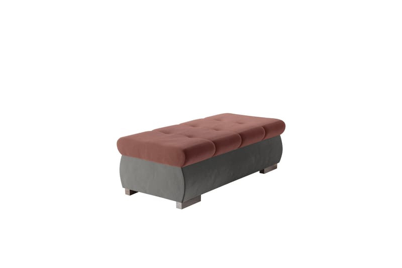 Cerys Fodskammel 60 cm, Grå/Rosa