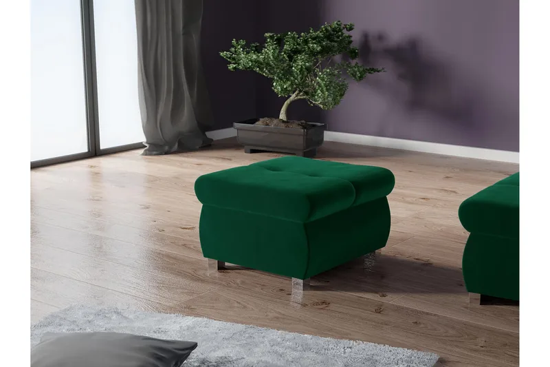 Cerys Fodskammel 60 cm - Grøn - Møbler - Stole & lænestole - Taburet & skammel - Puf