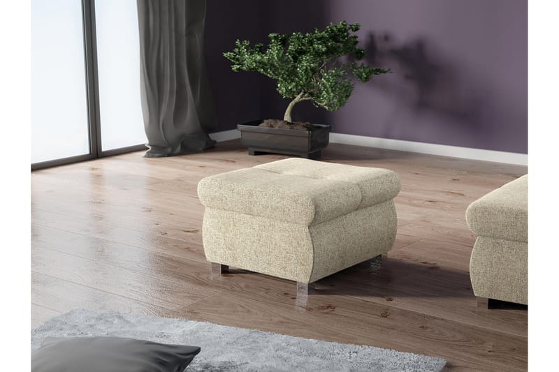 Cerys Fotpall 60 cm - Beige - Møbler - Stole & lænestole - Taburet & skammel - Puf