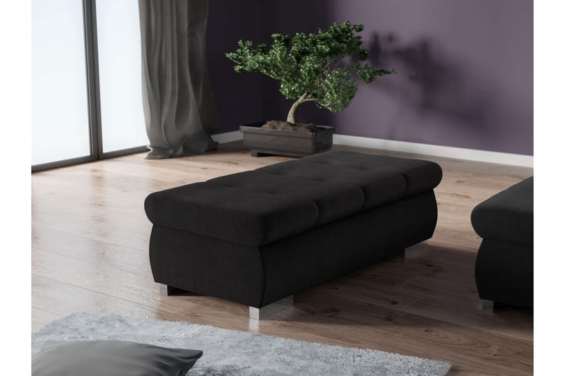 Cerys Fotpall 60 cm - Sort - Møbler - Stole & lænestole - Taburet & skammel - Puf