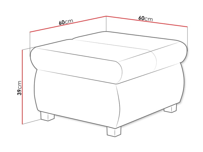 Cillo Fodskammel 60 cm - Møbler - Stole & lænestole - Taburet & skammel - Ottoman