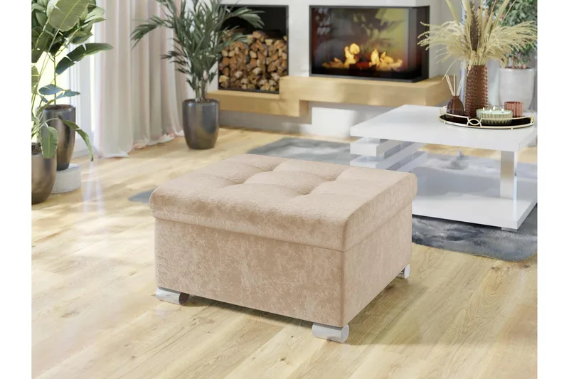 Dynir Fodskammel 70 cm - Beige - Møbler - Stole & lænestole - Taburet & skammel - Puf