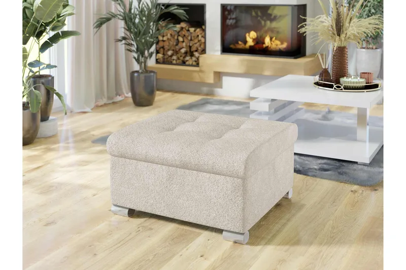 Dynir Fodskammel 70 cm - Beige - Møbler - Stole & lænestole - Taburet & skammel - Puf