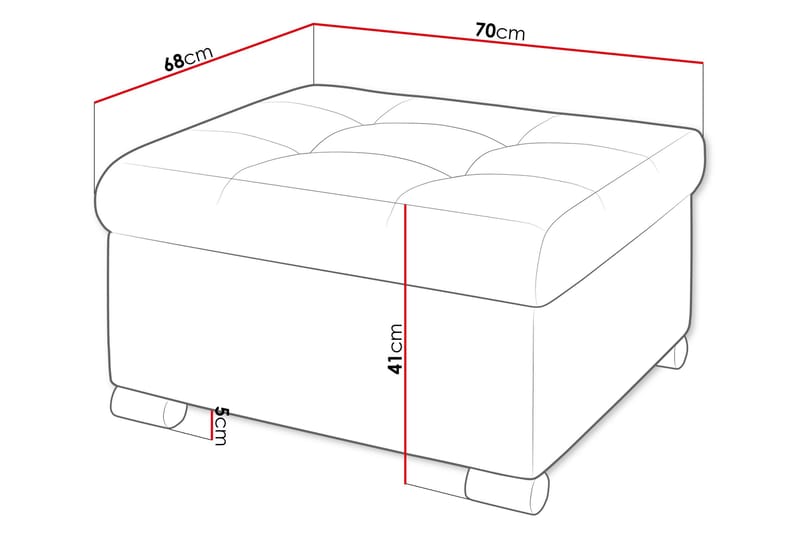 Dynir Fotpall 68 cm - Gul - Møbler - Stole & lænestole - Taburet & skammel - Puf