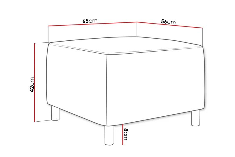 Eifion Fodskammel 65 cm - Mørk grå - Møbler - Stole & lænestole - Taburet & skammel - Puf