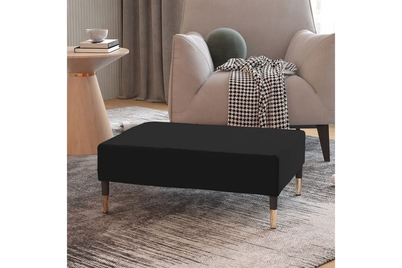 fodskammel 78x56x32 cm fløjl sort - Sort - Møbler - Stole & lænestole - Taburet & skammel - Puf