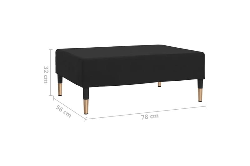 fodskammel 78x56x32 cm fløjl sort - Sort - Møbler - Stole & lænestole - Taburet & skammel - Puf