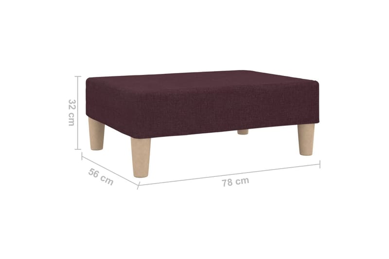 fodskammel 78x56x32 cm stof lilla - Violet - Puf