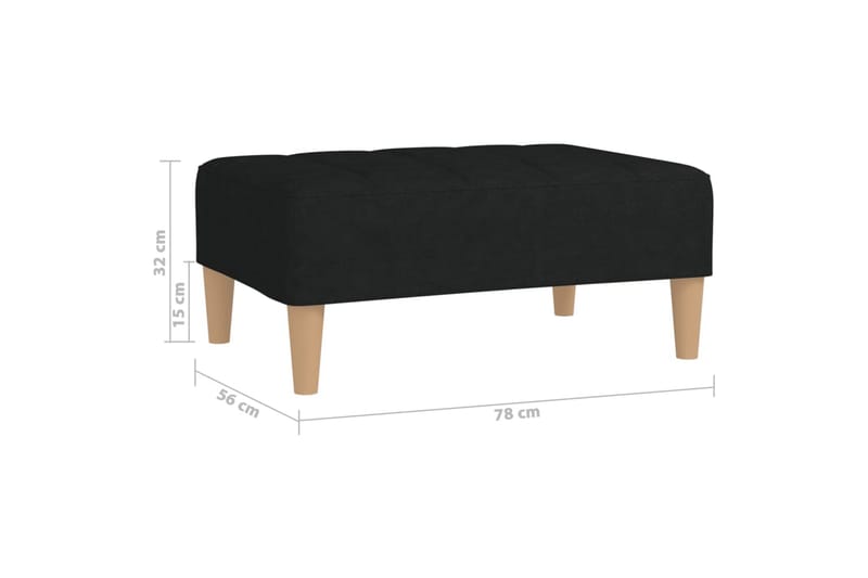 fodskammel 78x56x32 cm stof sort - Sort - Møbler - Stole & lænestole - Taburet & skammel - Puf