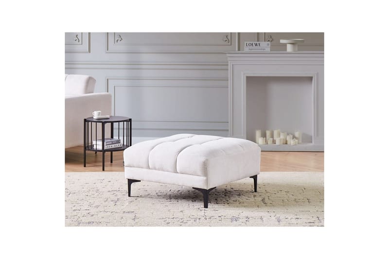 Fodskammel Alnes Hvid/Sort - Hvid/Sort - Møbler - Stole & lænestole - Taburet & skammel - Puf