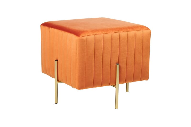 Fodskammel Dayton Orange/guld - Orange/guld - Møbler - Stole & lænestole - Taburet & skammel - Puf